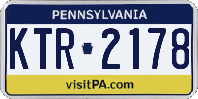 PA license plate KTR2178