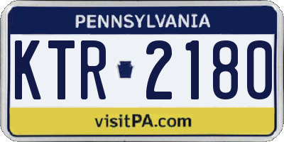 PA license plate KTR2180