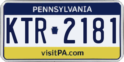 PA license plate KTR2181