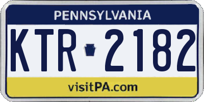 PA license plate KTR2182