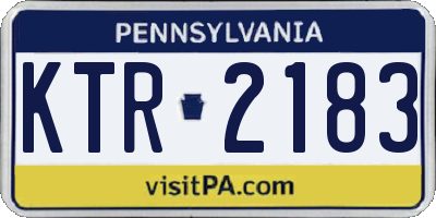 PA license plate KTR2183