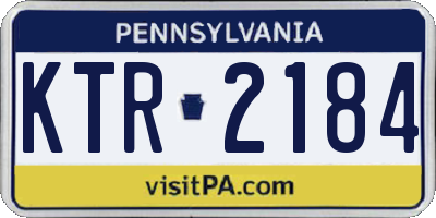 PA license plate KTR2184