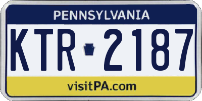 PA license plate KTR2187