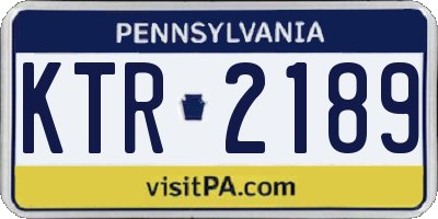 PA license plate KTR2189