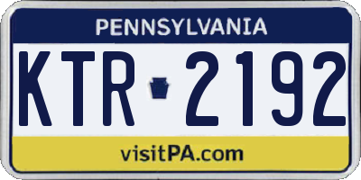 PA license plate KTR2192