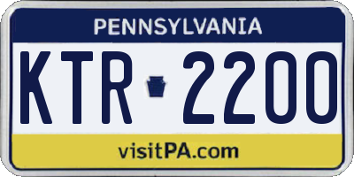 PA license plate KTR2200
