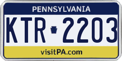 PA license plate KTR2203