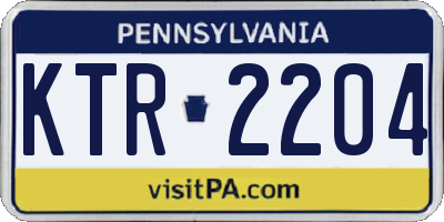PA license plate KTR2204