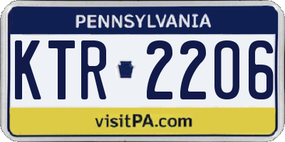 PA license plate KTR2206