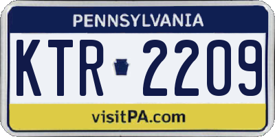 PA license plate KTR2209