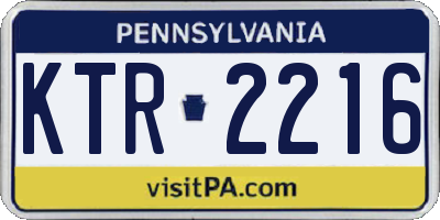 PA license plate KTR2216