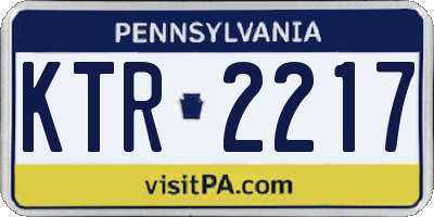 PA license plate KTR2217