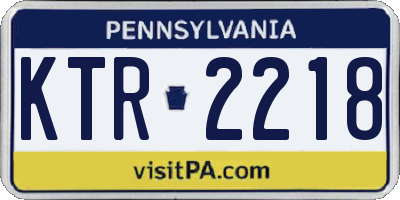 PA license plate KTR2218