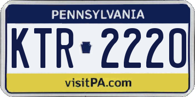 PA license plate KTR2220