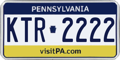 PA license plate KTR2222