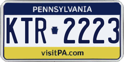 PA license plate KTR2223