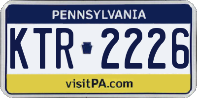 PA license plate KTR2226