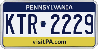 PA license plate KTR2229