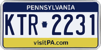PA license plate KTR2231