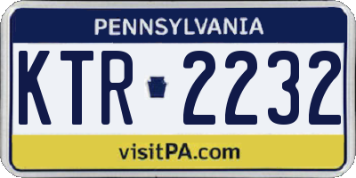 PA license plate KTR2232