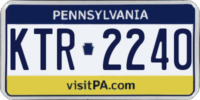 PA license plate KTR2240