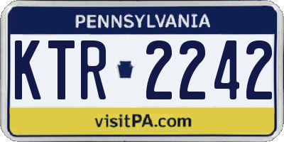 PA license plate KTR2242
