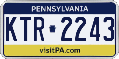 PA license plate KTR2243