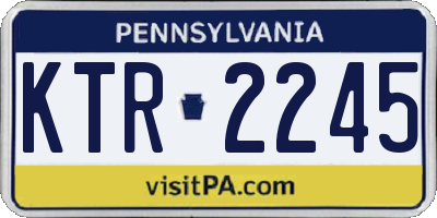 PA license plate KTR2245
