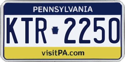 PA license plate KTR2250