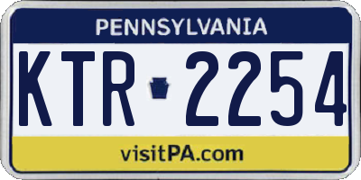 PA license plate KTR2254