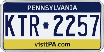 PA license plate KTR2257