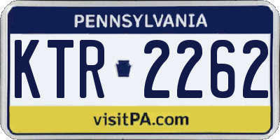 PA license plate KTR2262