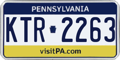 PA license plate KTR2263