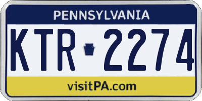 PA license plate KTR2274
