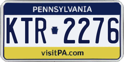 PA license plate KTR2276