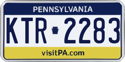PA license plate KTR2283