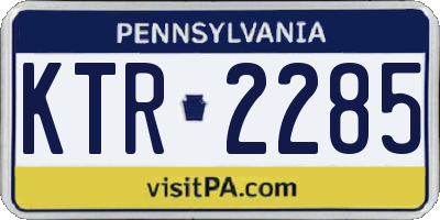 PA license plate KTR2285