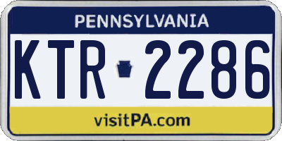 PA license plate KTR2286