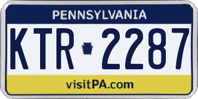 PA license plate KTR2287