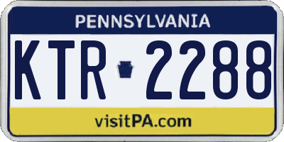PA license plate KTR2288