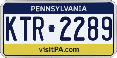 PA license plate KTR2289