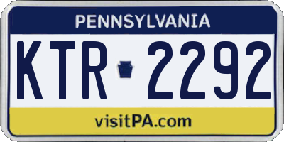 PA license plate KTR2292