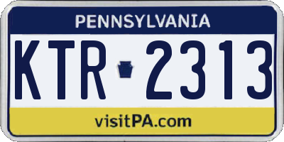 PA license plate KTR2313