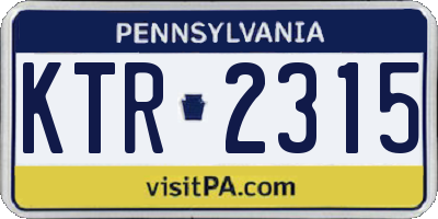 PA license plate KTR2315