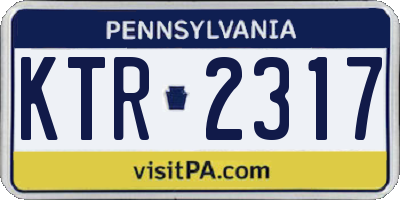 PA license plate KTR2317