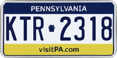 PA license plate KTR2318