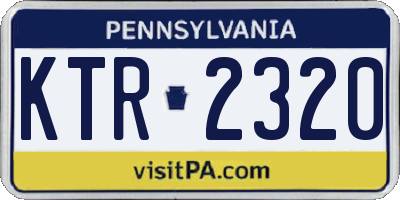 PA license plate KTR2320