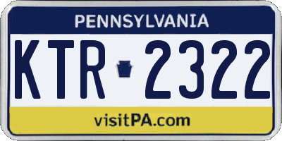 PA license plate KTR2322