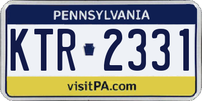 PA license plate KTR2331