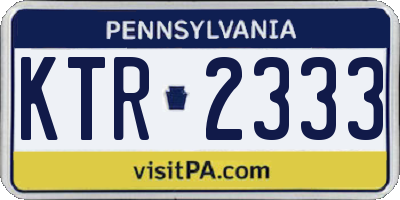 PA license plate KTR2333